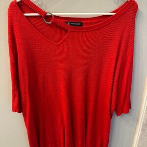 INC Red XXL Asymetrical Sweater